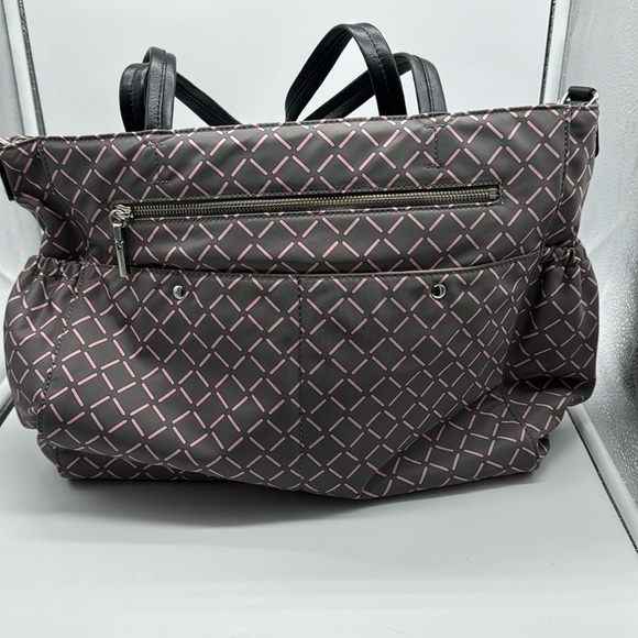 NWT MILLY Luxe Baby Diaper Bag in Grey and Pink - Picture 3 of 15